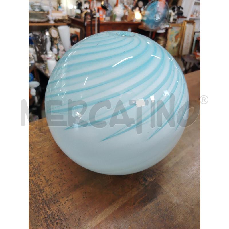 PARALUME VETRO SFERICO MURANO STRIATURE AZZURRE | Mercatino dell'Usato Manduria 1