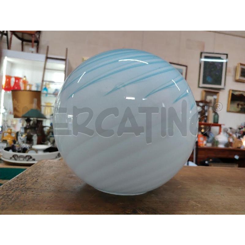 PARALUME VETRO SFERICO MURANO STRIATURE AZZURRE | Mercatino dell'Usato Manduria 3