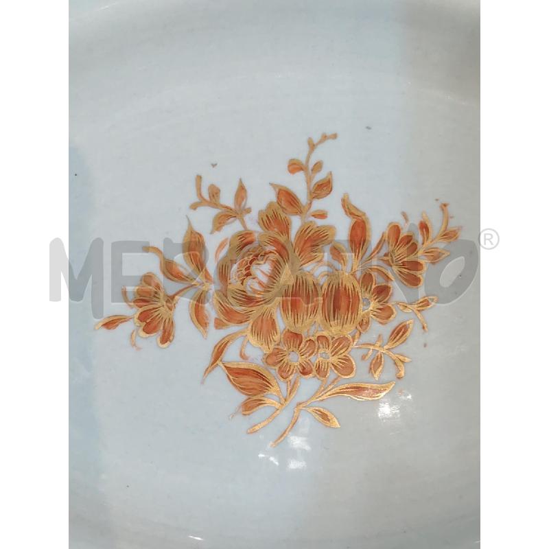 PIATTO OVALE LOWESTOFT PORCELLANA ARANCIONE FIORI DORATI  | Mercatino dell'Usato Manduria 3