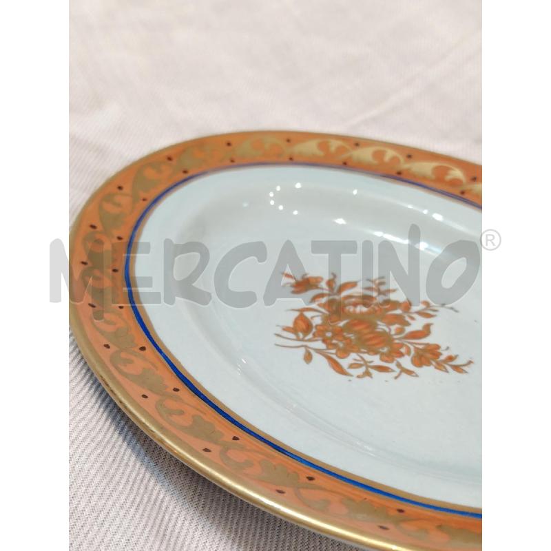 PIATTO OVALE LOWESTOFT PORCELLANA ARANCIONE FIORI DORATI  | Mercatino dell'Usato Manduria 4