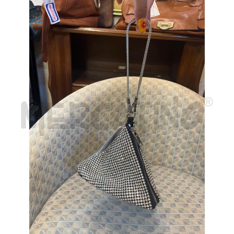 POCHETTE LOLA CASADEMUNT BY MAITE ECOPELLE NERA STRASS  | Mercatino dell'Usato Manduria 1