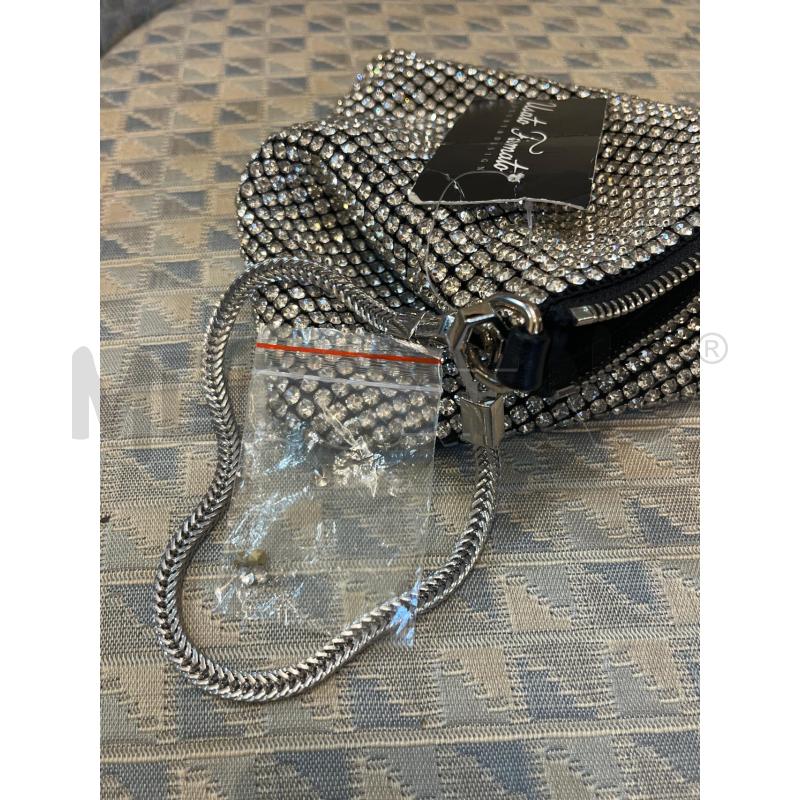 POCHETTE LOLA CASADEMUNT BY MAITE ECOPELLE NERA STRASS  | Mercatino dell'Usato Manduria 3
