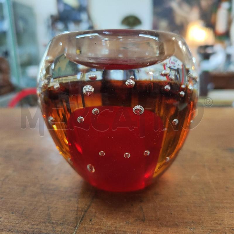 PORTA CANDELA CRISTALLO ROSENTHAL ROSSO BULLICANTE | Mercatino dell'Usato Manduria 2