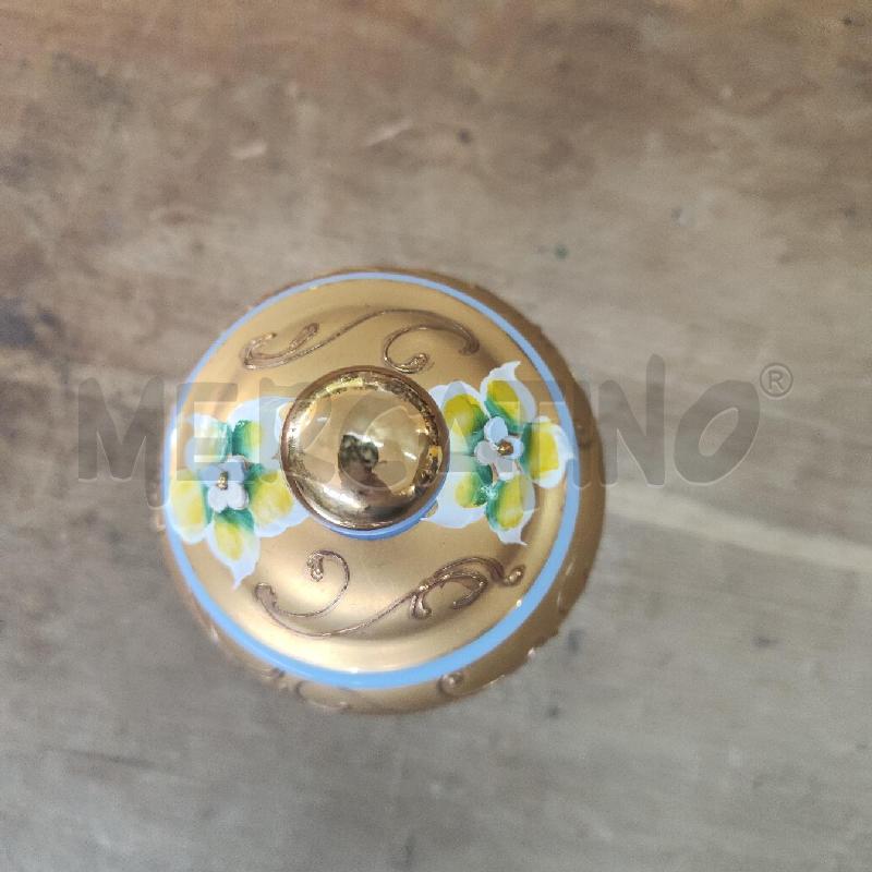 POTICHE VASO OPALINA CELESTE ORO DECORO VENEZIANO | Mercatino dell'Usato Manduria 3