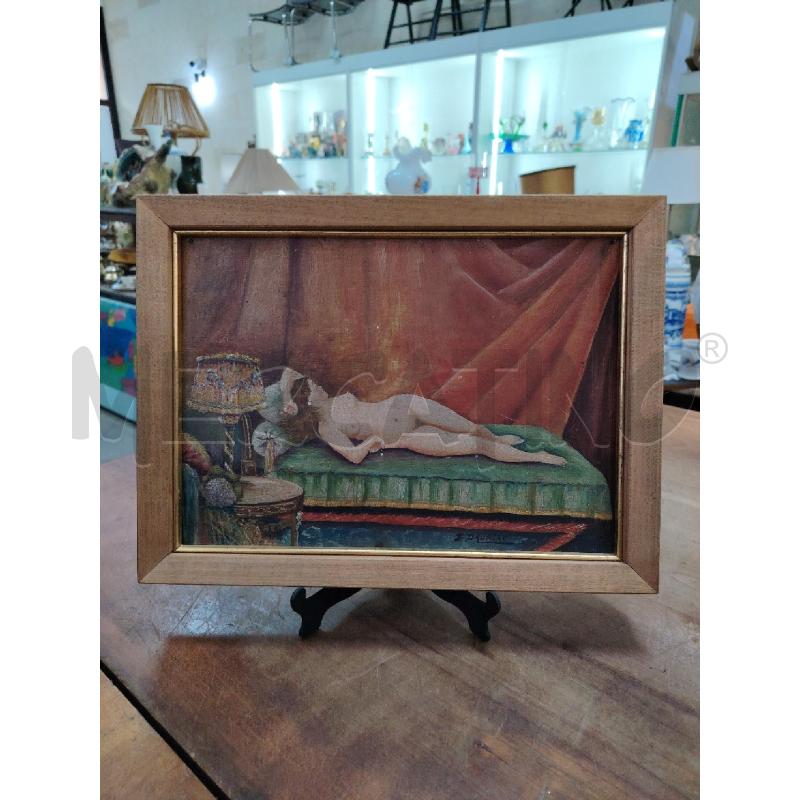 QUADRETTO NUDO DI DONNA SU SOFA FIRMA E.DAURIAC | Mercatino dell'Usato Manduria 1