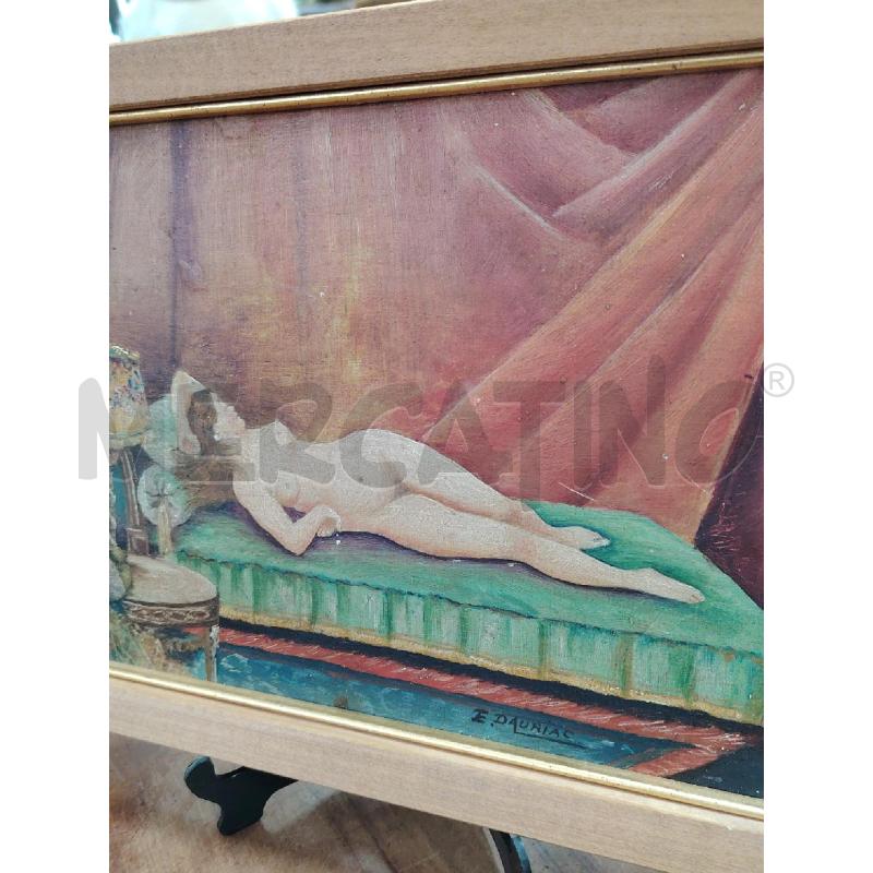 QUADRETTO NUDO DI DONNA SU SOFA FIRMA E.DAURIAC | Mercatino dell'Usato Manduria 3