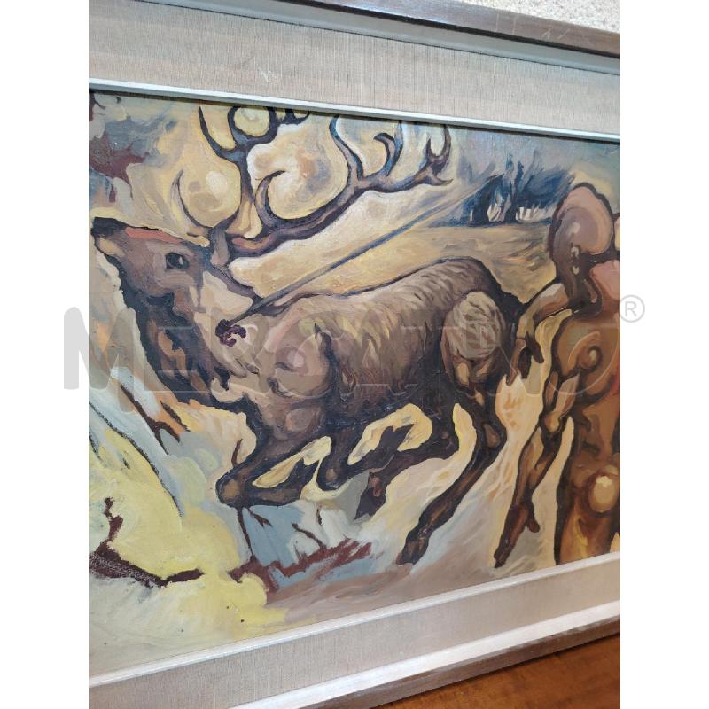 QUADRO SANGENNARI D. SCENA CACCIA ASTRATTO  | Mercatino dell'Usato Manduria 3
