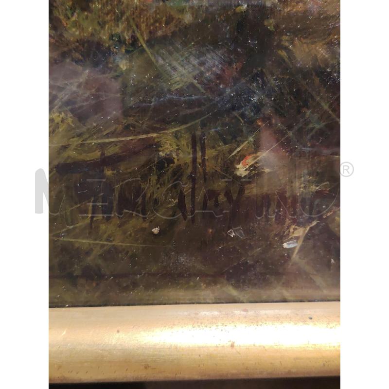QUADRO TOM SEYMOUR OLIO SU TELA BUOI IN PASCOLO SULLE HIGHLAND CORNICE DORATA MISURE 56CM X 81CM  | Mercatino dell'Usato Manduria 4