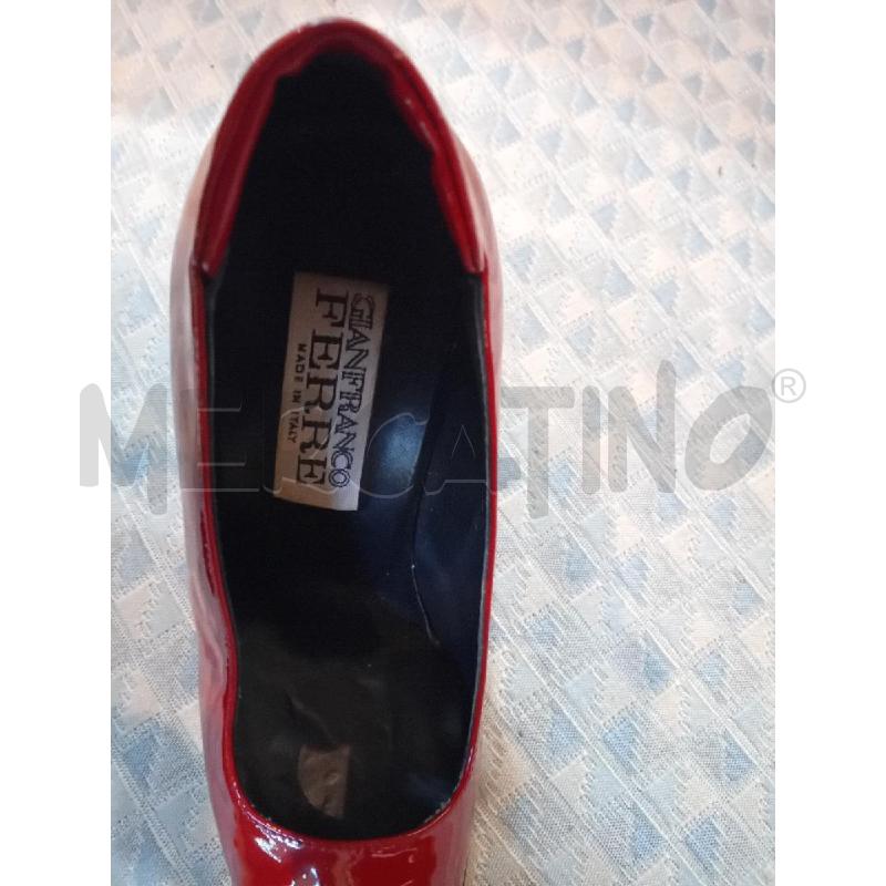 SCARPE DONNA 37 GIANFRANCO FERRÈ VERNICE ROSSA TACCO  | Mercatino dell'Usato Manduria 4