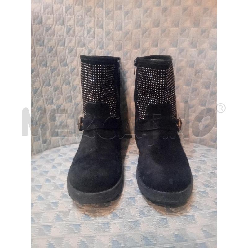 SCARPONCINI DONNA 37 PELLE SCAMOSCIATI NERI STRASS | Mercatino dell'Usato Manduria 1
