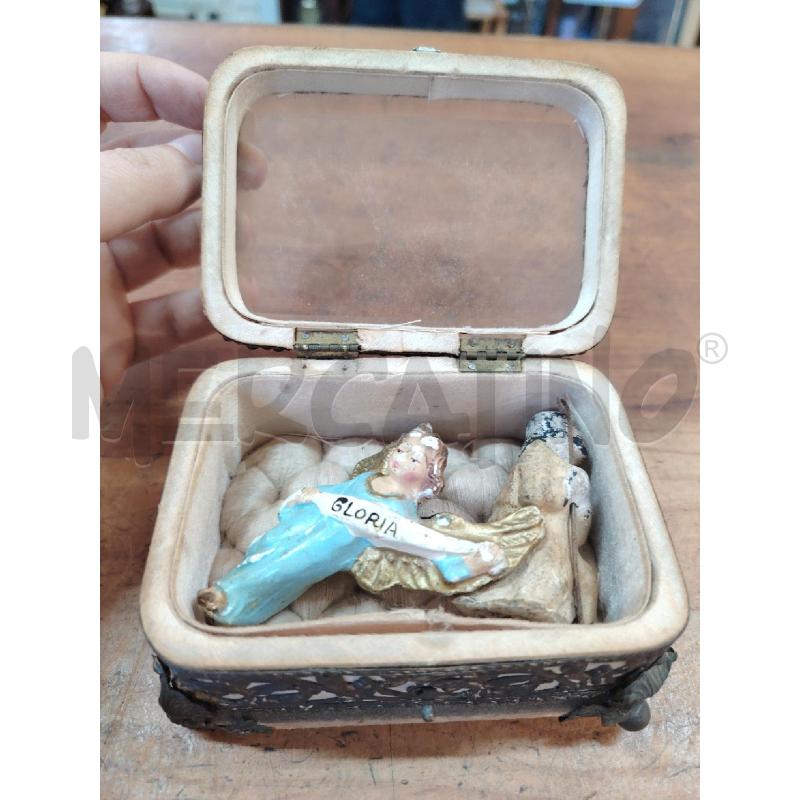 SCRIGNO CRISTALLO METALLO EPOCA + COPPIA STATUETTE  | Mercatino dell'Usato Manduria 4