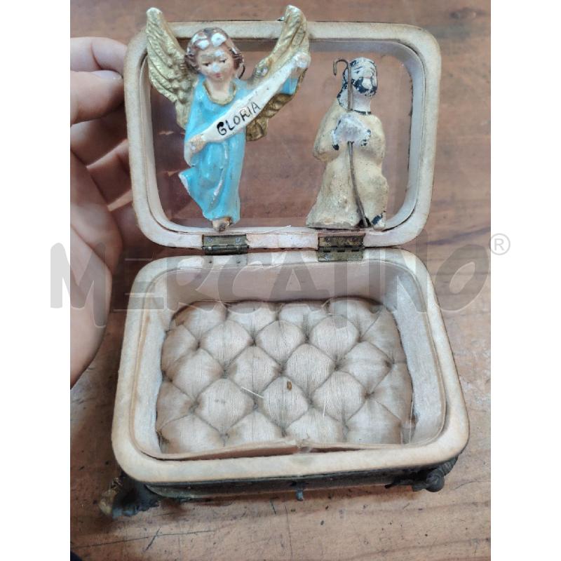 SCRIGNO CRISTALLO METALLO EPOCA + COPPIA STATUETTE  | Mercatino dell'Usato Manduria 5