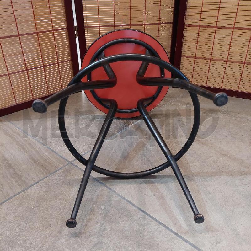 SGABELLO FORMICA METALLO NERO SEDUTA CORALLO | Mercatino dell'Usato Manduria 4