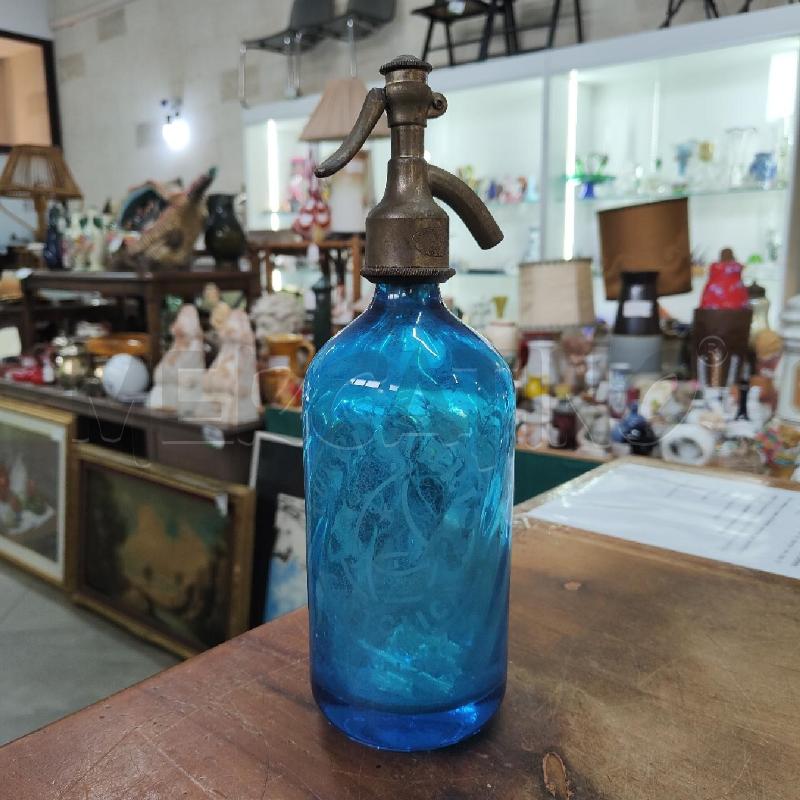 SIFONE SODA SELTZ TURCI MARIO CATTOLICA VETRO AZZURRO EPOCA | Mercatino dell'Usato Manduria 1