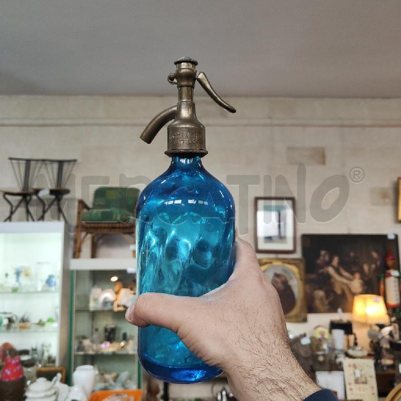 SIFONE SODA SELTZ TURCI MARIO CATTOLICA VETRO AZZURRO EPOCA | Mercatino dell'Usato Manduria 5