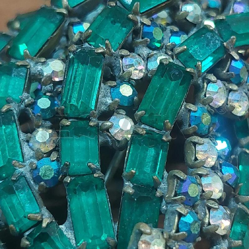 SPILLA VINTAGE STRASS VERDI  | Mercatino dell'Usato Manduria 3