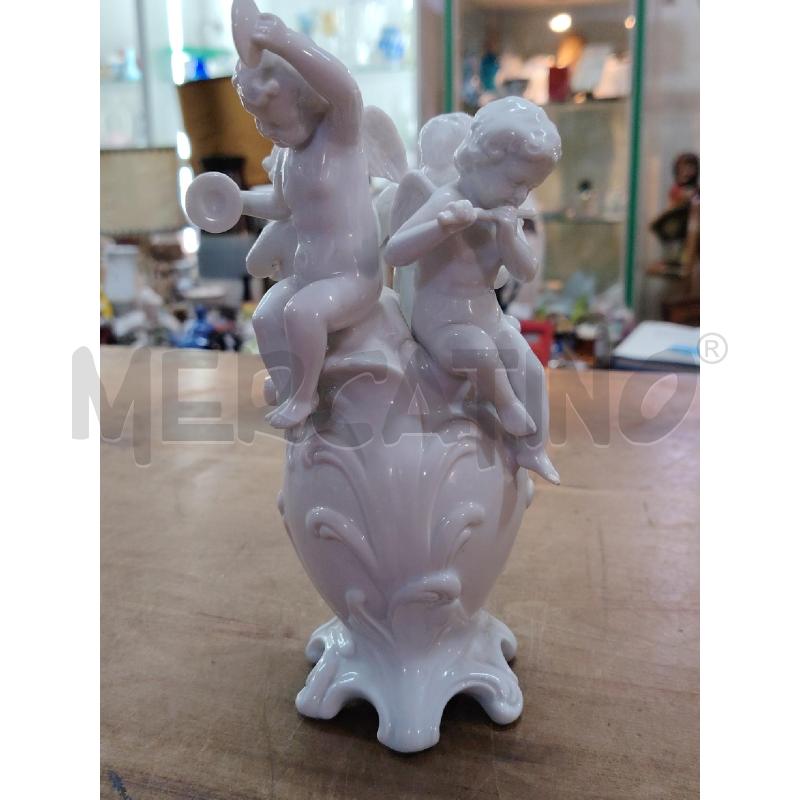 STATUETTA GINORI CAPODIMONTE PUTTI MUSICANTI  SU UOVO | Mercatino dell'Usato Manduria 1