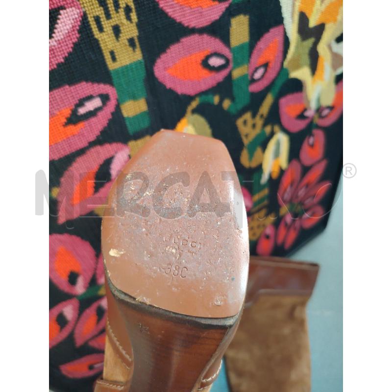 STIVALI DONNA 38 GUCCI PELLE MARRONI SCAMOSCIATI FIBBIA DORATA | Mercatino dell'Usato Manduria 4