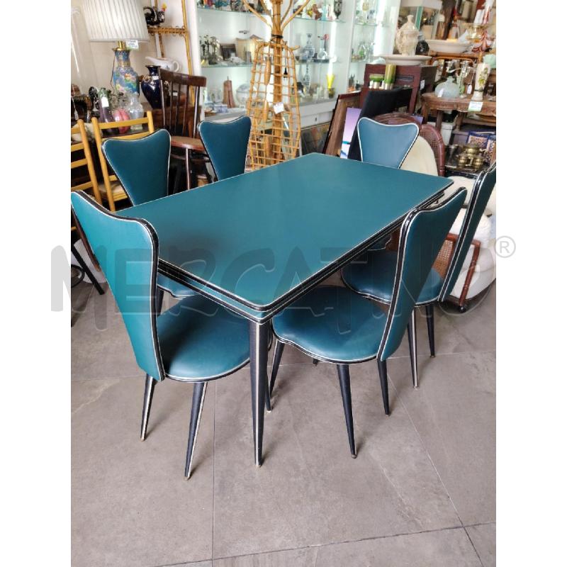 TAVOLO UMBERTO MASCAGNI RETTANGOLARE + 6 SEDIE OTTANIO 140X82 CIRCA  | Mercatino dell'Usato Manduria 1