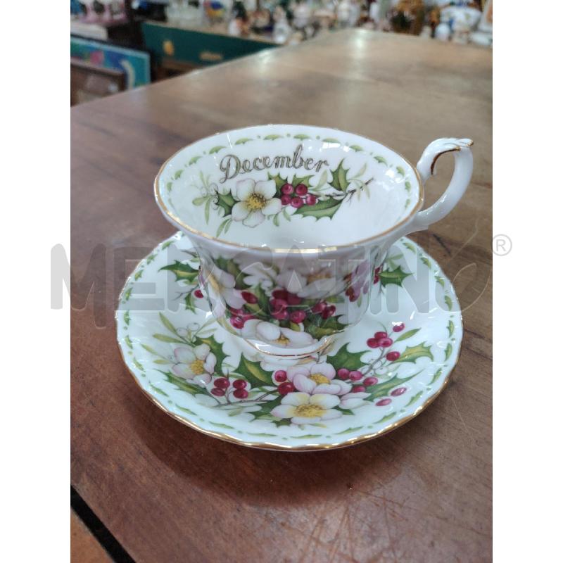 TAZZA ROYAL ALBERT MESE DICEMBRE + PIATTINO  | Mercatino dell'Usato Manduria 1
