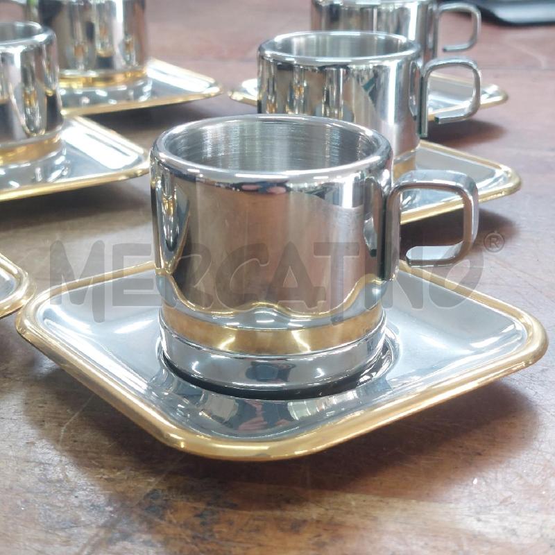 TAZZINE PZ 6 + PIATTINI ZINI INOX DETT DORATO | Mercatino dell'Usato Manduria 2