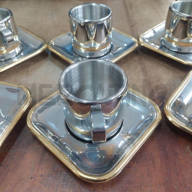 TAZZINE PZ 6 + PIATTINI ZINI INOX DETT DORATO | Mercatino dell'Usato Manduria 4