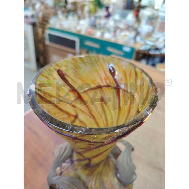 VASO ART NOUVEAU VETRO IRIDESCENTE E BRONZO ATTR MORITZ HACKER E JOHANN LOETZ WITWE PRESENTI DIFETTI | Mercatino dell'Usato Manduria 4