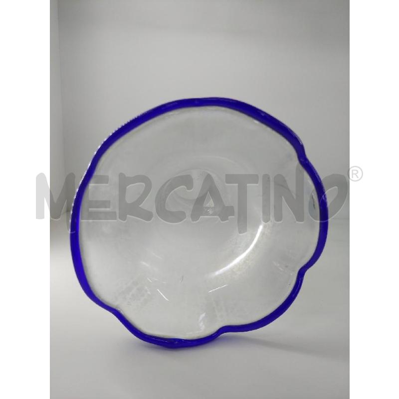 VASO ERWIN EISCH VETRO IRIDESCENTE BORDO BLU 32 CM | Mercatino dell'Usato Manduria 5