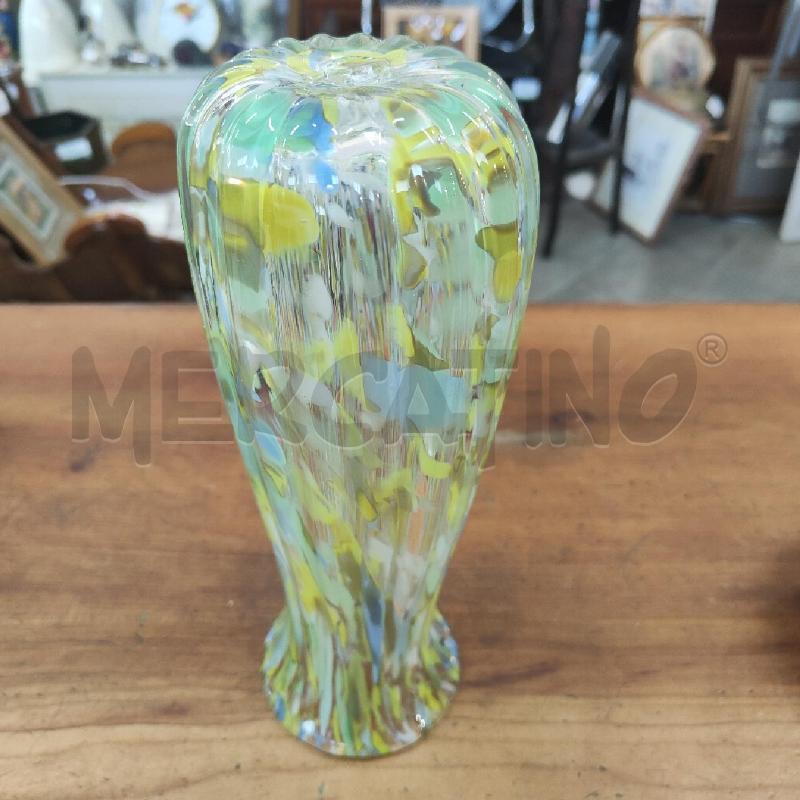 VASO MURANO A MACCHIE GIALLE VERDI CELESTI 28 CM | Mercatino dell'Usato Manduria 4