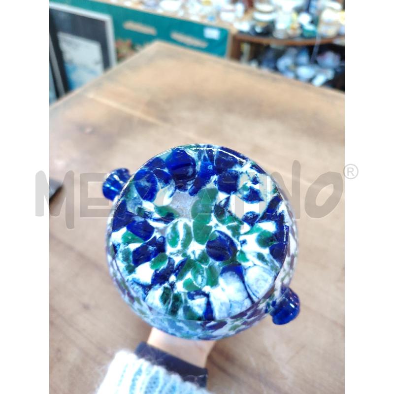 VASO MURANO BLU VERDE BIANCO RICCIOLI | Mercatino dell'Usato Manduria 5
