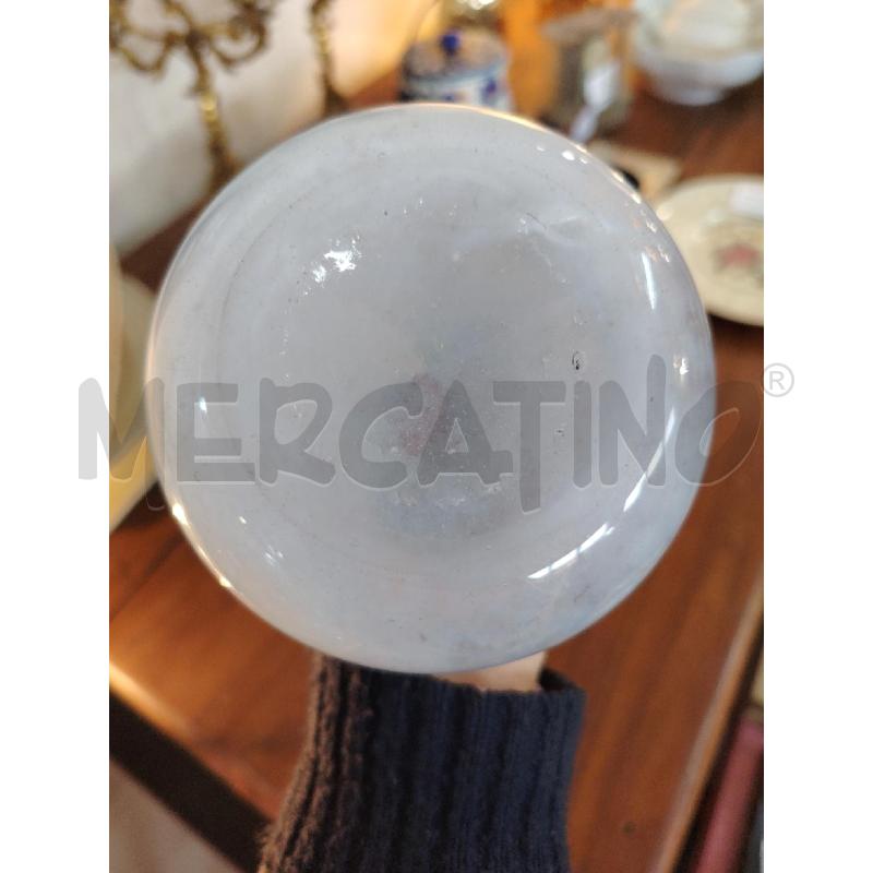 VASO VETRO ART DECO CELESTE SPIRALE OTTONE  | Mercatino dell'Usato Manduria 5