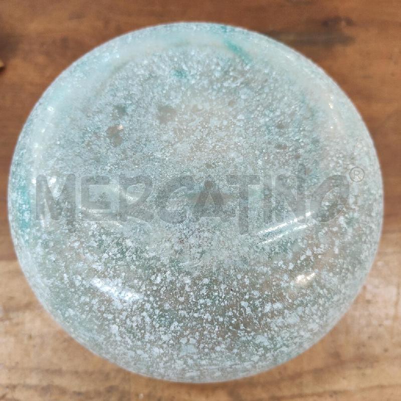 VASO VETRO SCAVO VERDE ACQUA MURANO MID CENTURY | Mercatino dell'Usato Manduria 4