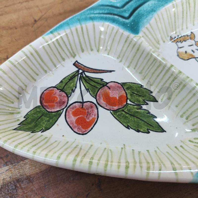VASSOIETTO CERAMICA ROMETTI ITALY 663 CILIEGE MUCCA  | Mercatino dell'Usato Manduria 3