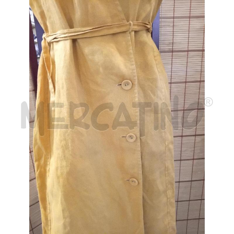 VESTITO DONNA 42 NORA GRANDI LINO OCRA A INCROCIO | Mercatino dell'Usato Manduria 4