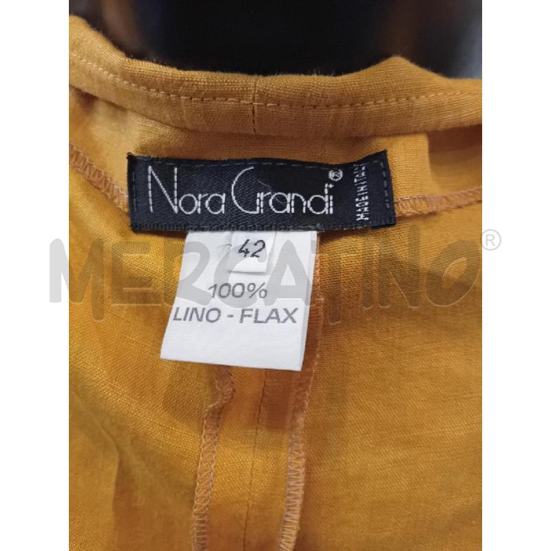 VESTITO DONNA 42 NORA GRANDI LINO OCRA A INCROCIO | Mercatino dell'Usato Manduria 5
