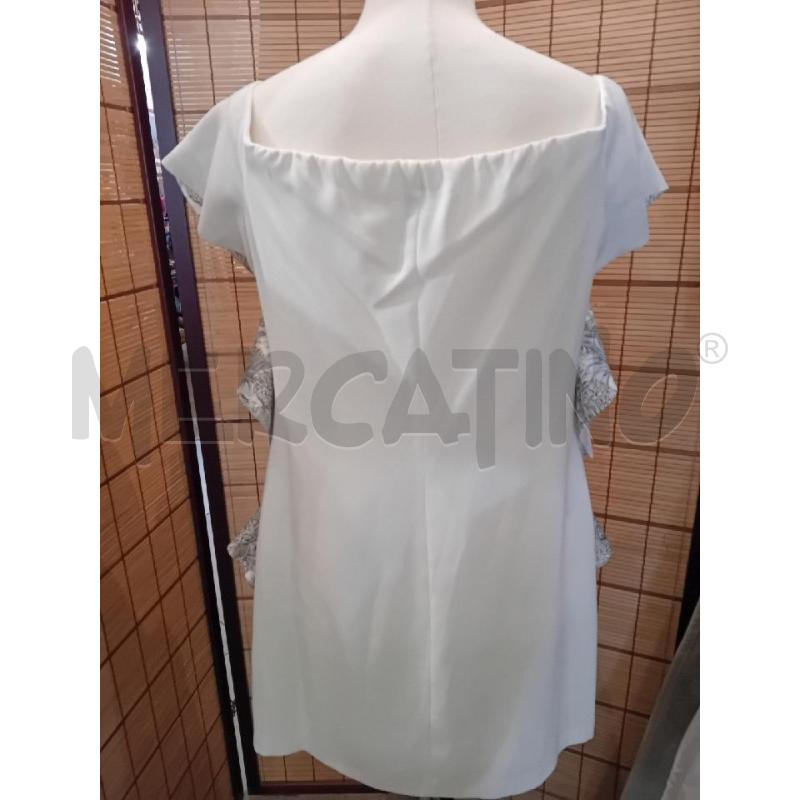 VESTITO DONNA 46 PINKO BIANCO VOLANT LATERALI ANANAS | Mercatino dell'Usato Manduria 4