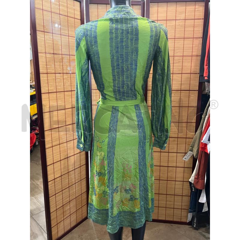 VESTITO DONNA PRINCESS RASPANTI ANNI '70 VERDE BLU CINTURA | Mercatino dell'Usato Manduria 3