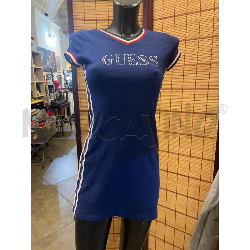 VESTITO DONNA S GUESS BLU SCRITTA PAILLETTES | Mercatino dell'Usato Manduria 1