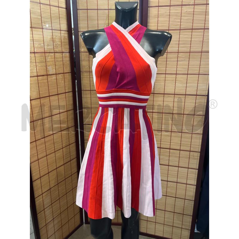 VESTITO DONNA TED BAKER ROSA ROSSO FUCSIA RIGHE | Mercatino dell'Usato Manduria 1