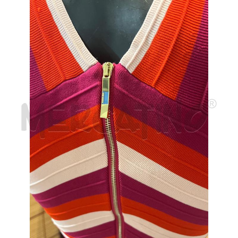 VESTITO DONNA TED BAKER ROSA ROSSO FUCSIA RIGHE | Mercatino dell'Usato Manduria 3
