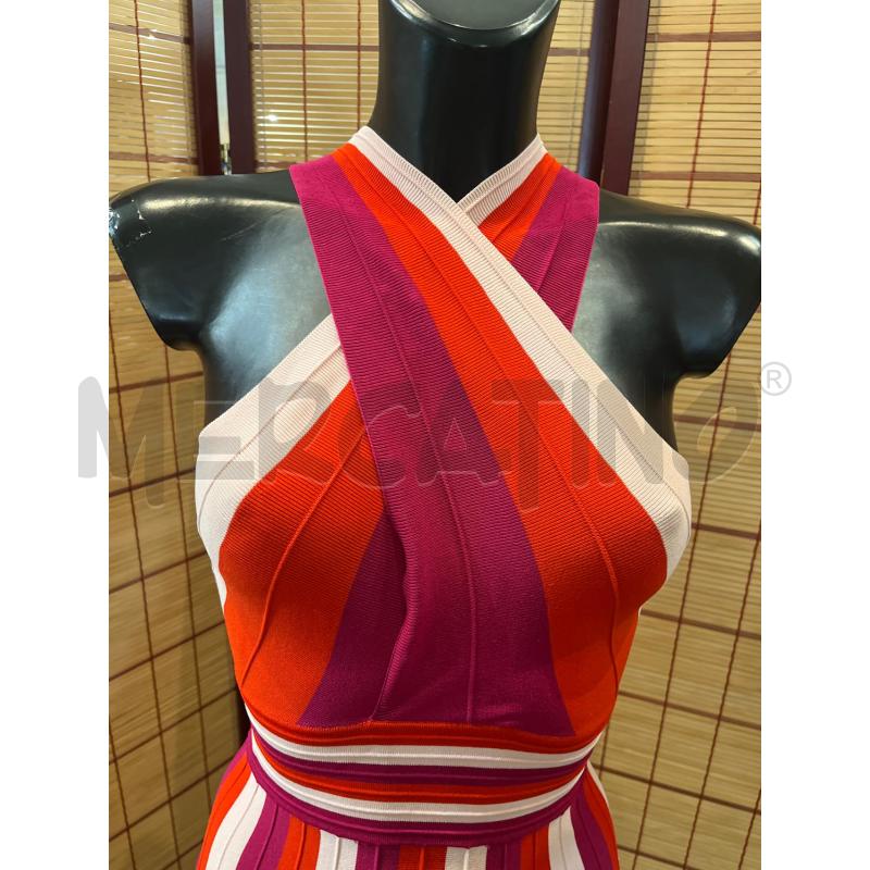 VESTITO DONNA TED BAKER ROSA ROSSO FUCSIA RIGHE | Mercatino dell'Usato Manduria 4