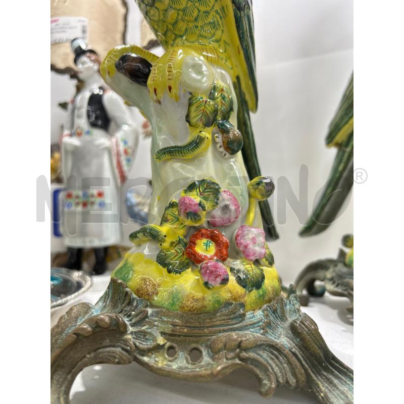 CANDELIERI A PAPPAGALLO IN PORCELLANA DIPINTA(1 DA RIV)  | Mercatino dell'Usato Martina franca 2