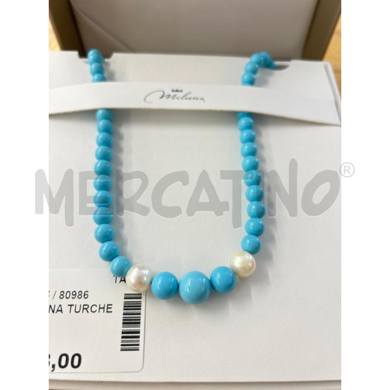 COLLANA MILUNA TURCHESE CON PERLE | Mercatino dell'Usato Martina franca 3