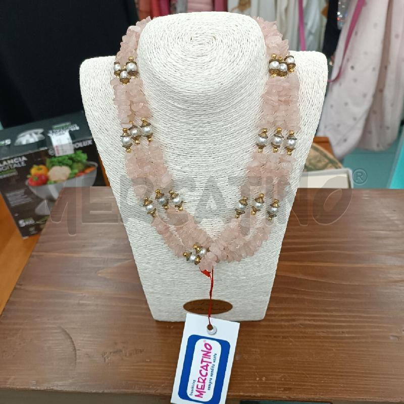 COLLANA MULTIFILI QUARZO ROSA | Mercatino dell'Usato Martina franca 1