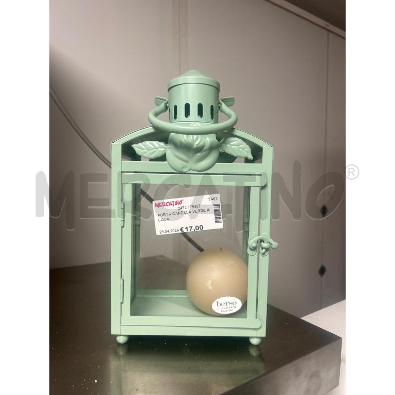 PORTA CANDELA VERDE ACQUA | Mercatino dell'Usato Martina franca 1