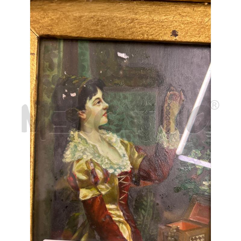 QUADRO CORNICE DORATA DONNA CON GIOIELLI | Mercatino dell'Usato Martina franca 2