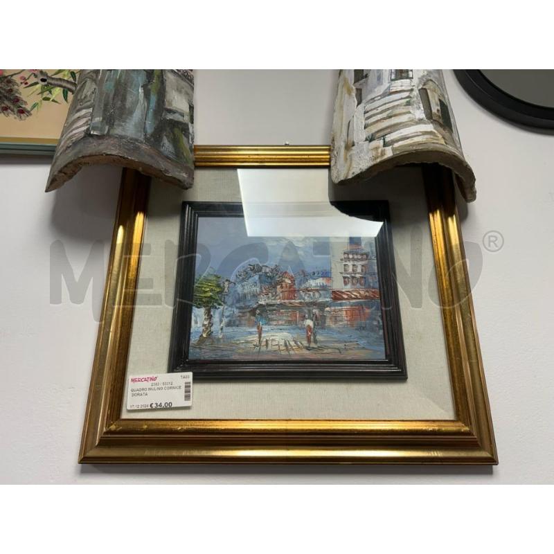 QUADRO MULINO CORNICE DORATA | Mercatino dell'Usato Martina franca 1