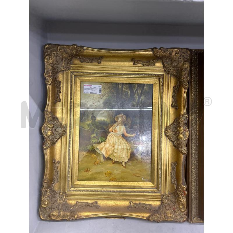 QUADRO SCENA DI CAMPAGNA CORNICE DORATA | Mercatino dell'Usato Martina franca 1