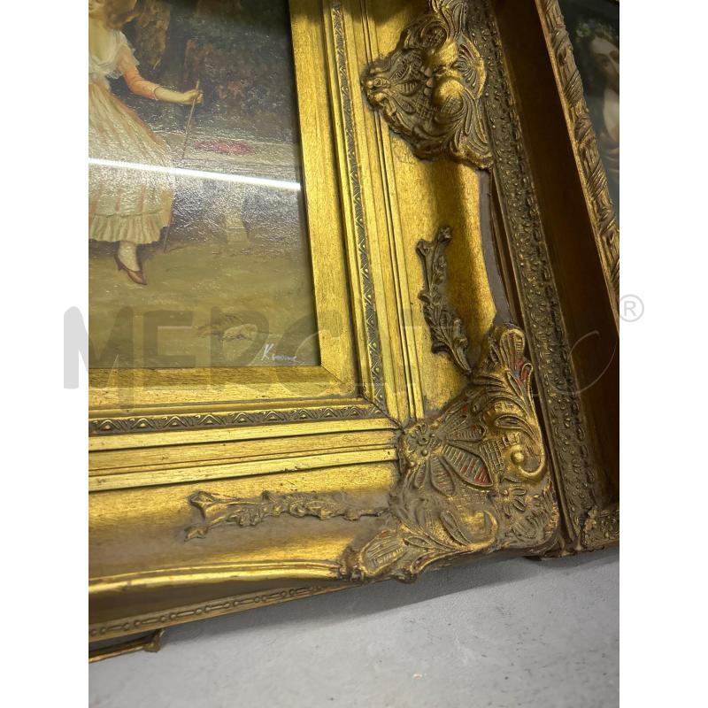 QUADRO SCENA DI CAMPAGNA CORNICE DORATA | Mercatino dell'Usato Martina franca 3