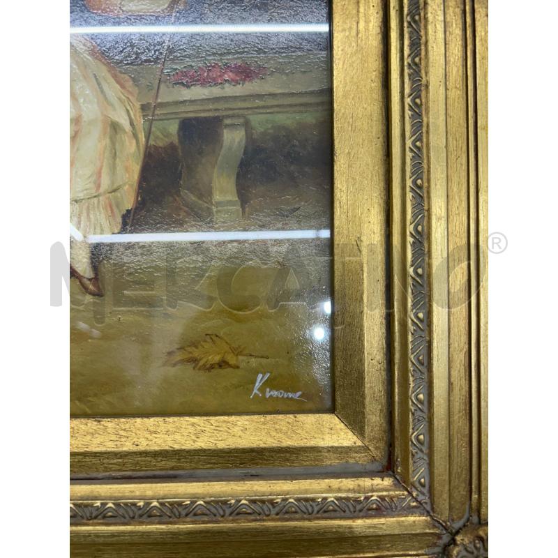 QUADRO SCENA DI CAMPAGNA CORNICE DORATA | Mercatino dell'Usato Martina franca 4